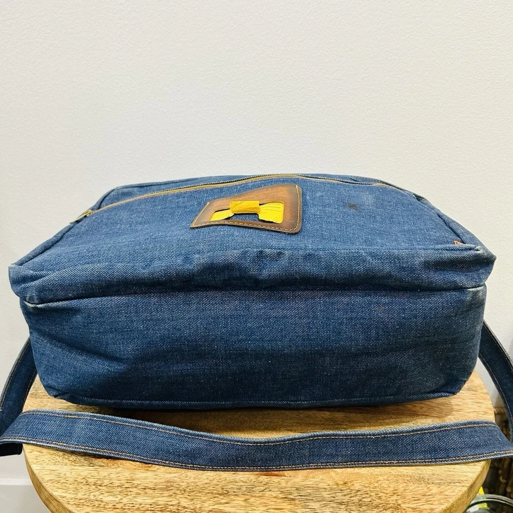 Vintage 1960's - 70's Levi's Orange Tab Denim Jean Travel Duffle Messenger Bag